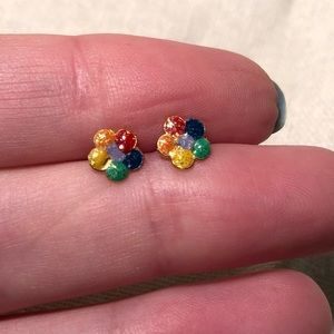 Retro rainbow flower studs